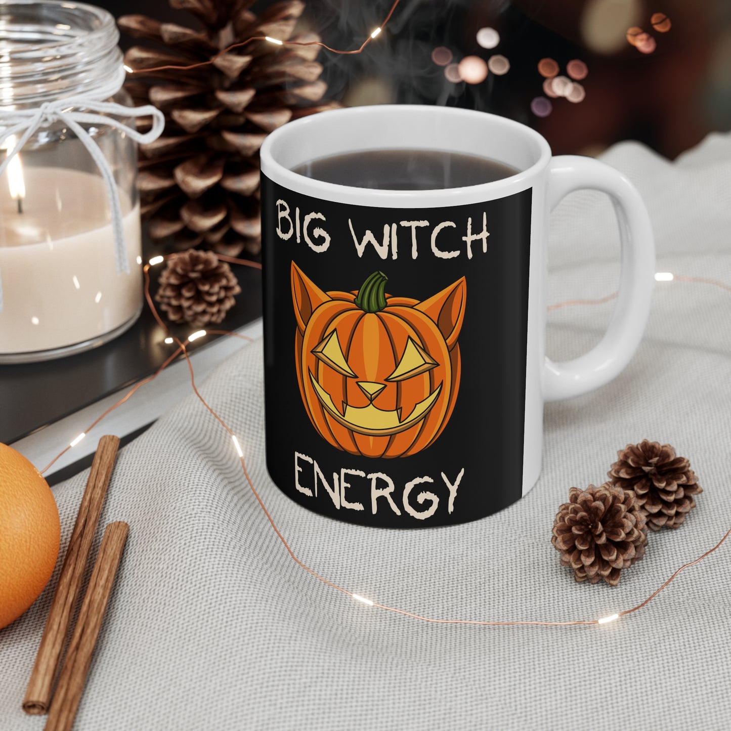 Witch Energy Black & White Mug