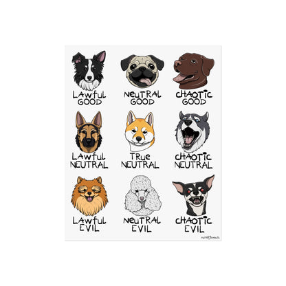 DnD Dog Alignment Poster, 16x20 in
