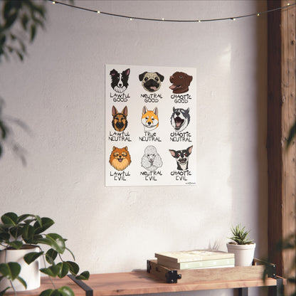 DnD Dog Alignment Poster, 16x20 in