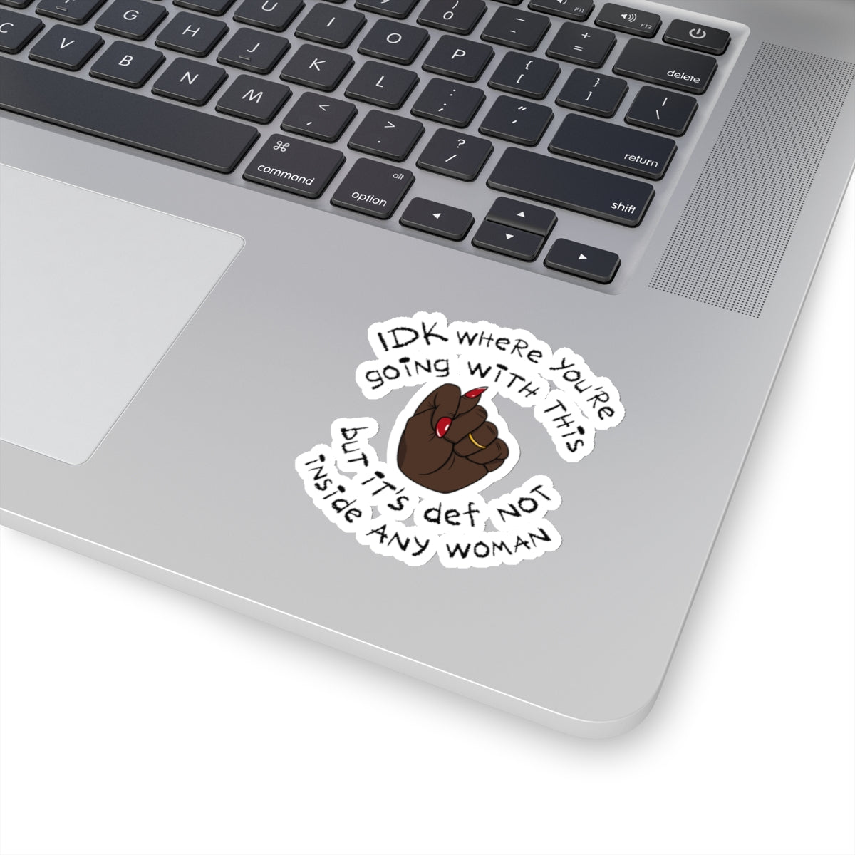 Stop Talking 🤚🏿 Sticker (Espresso)